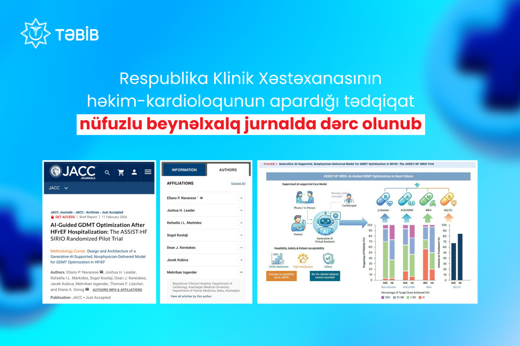 Respublika Klinik Xəstəxanasının həkim-kardioloqunun apardığı tədqiqat nüfuzlu beynəlxalq jurnalda dərc olunub