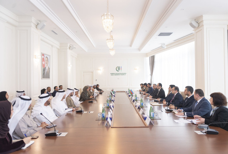 Məcnun Məmmədov Birləşmiş Ərəb Əmirliklərinin nümayəndə heyəti ilə görüşüb