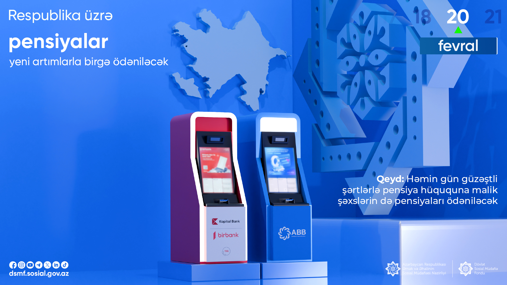 Sabah respublika üzrə pensiyalar yeni artımlarla birgə ödəniləcək