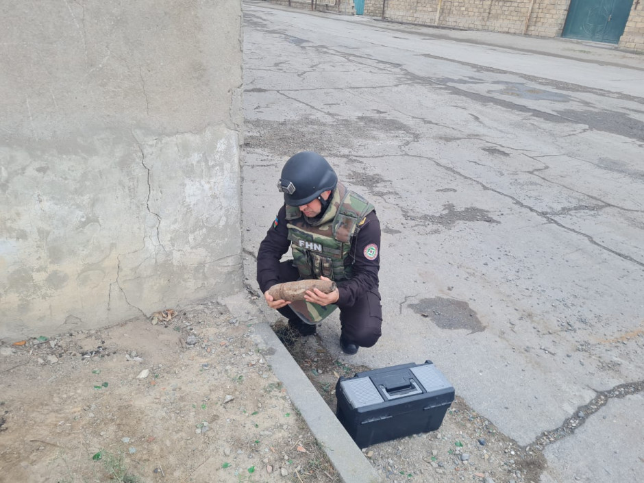 Sumqayıtda partlamamış hərbi sursat aşkarlanıb