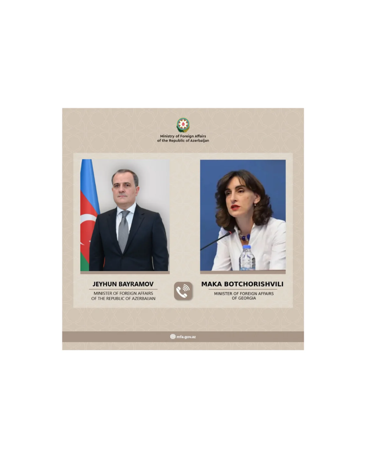 Ceyhun Bayramov gürcüstanlı həmkarı ilə telefon danışığı aparıb