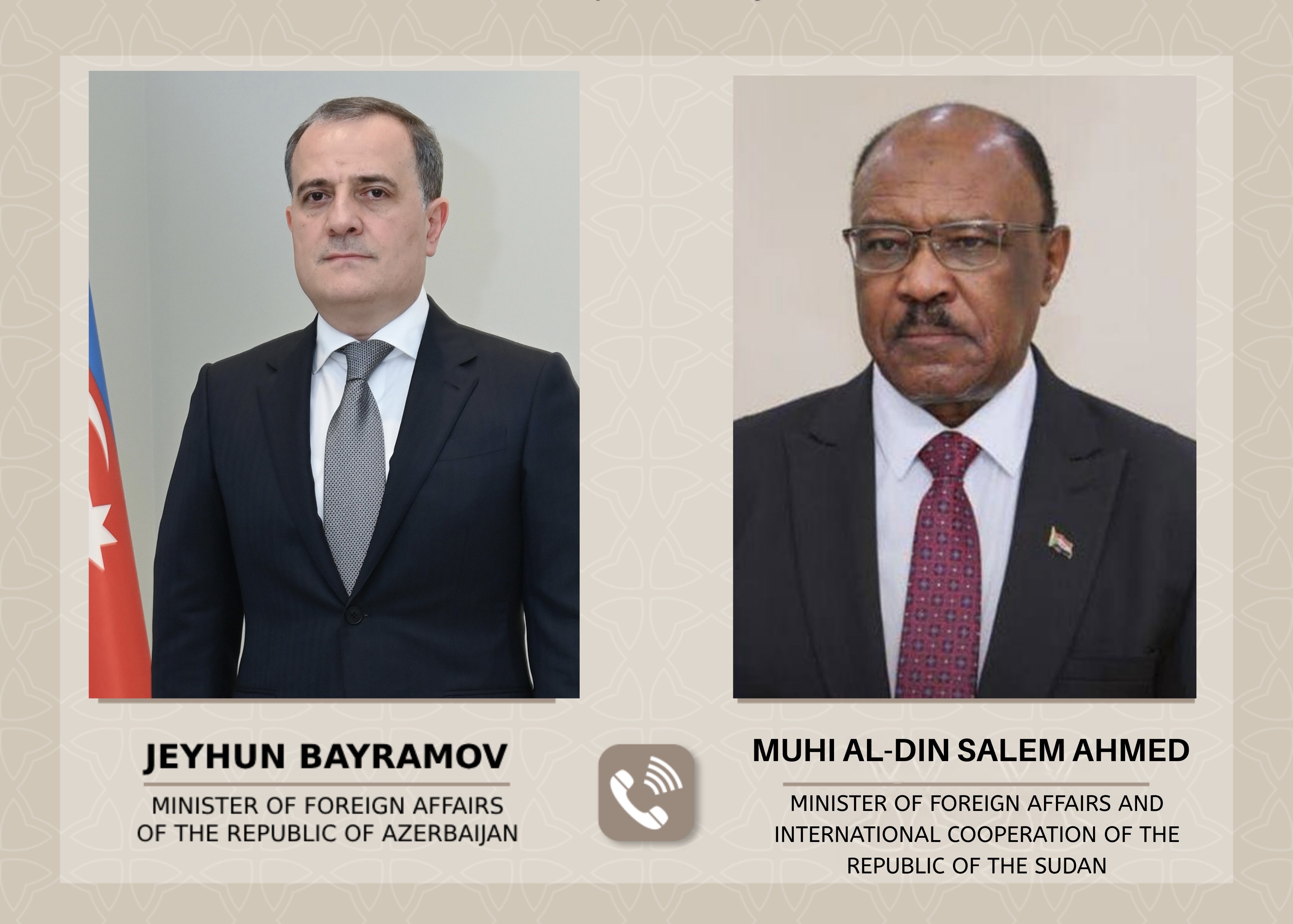 Sudan XİN rəhbəri Ceyhun Bayramova zəng edib