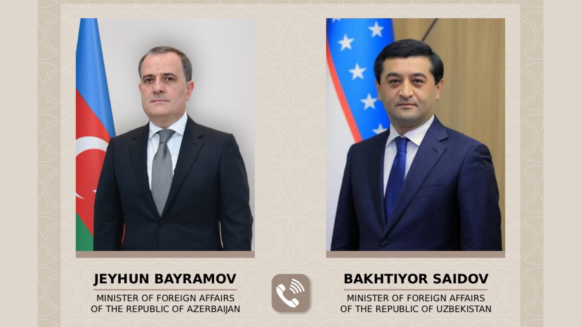 Azərbaycan və Özbəkistan XİN rəhbərləri telefon danışığı aparıb