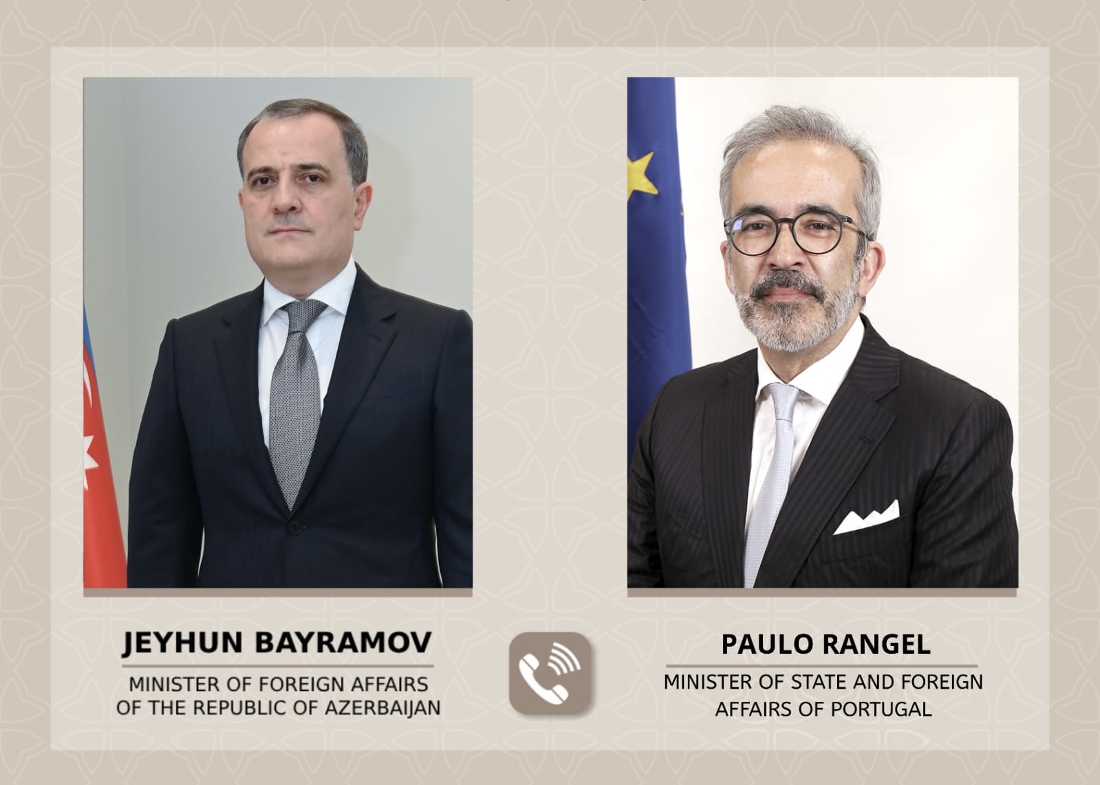 Ceyhun Bayramovla Portuqaliyanın dövlət və xarici işlər naziri arasında telefon danışığı aparılıb