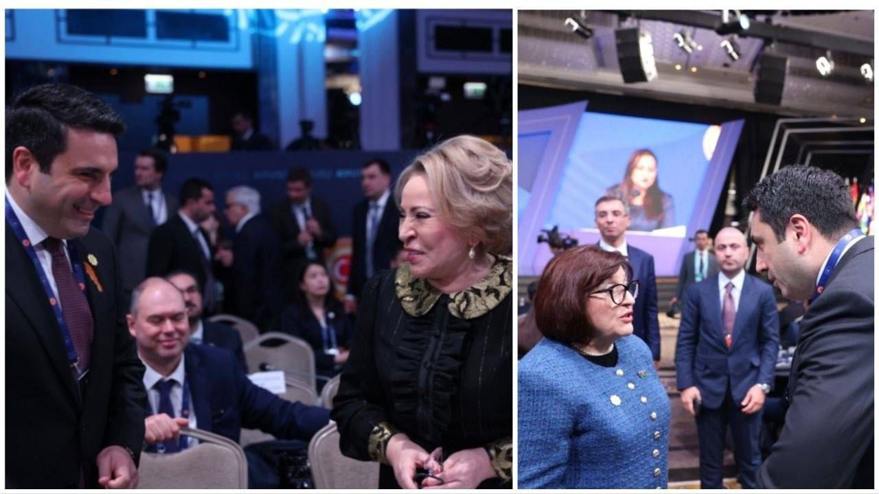 Simonyan İstanbulda Azərbaycan və Rusiyadan olan həmkarları ilə qısa görüşlər keçirib