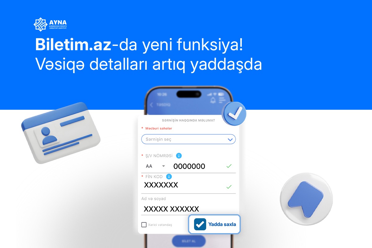  “Biletim.az” portalına yenilik əlavə olunub
