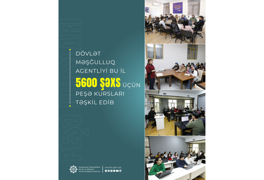 Bu il 5600 şəxs peşə hazırlığı kurslarına cəlb olunub