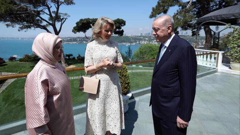 Ərdoğan Belçika Kraliçası Matildanı qəbul edib - YENİLƏNİB