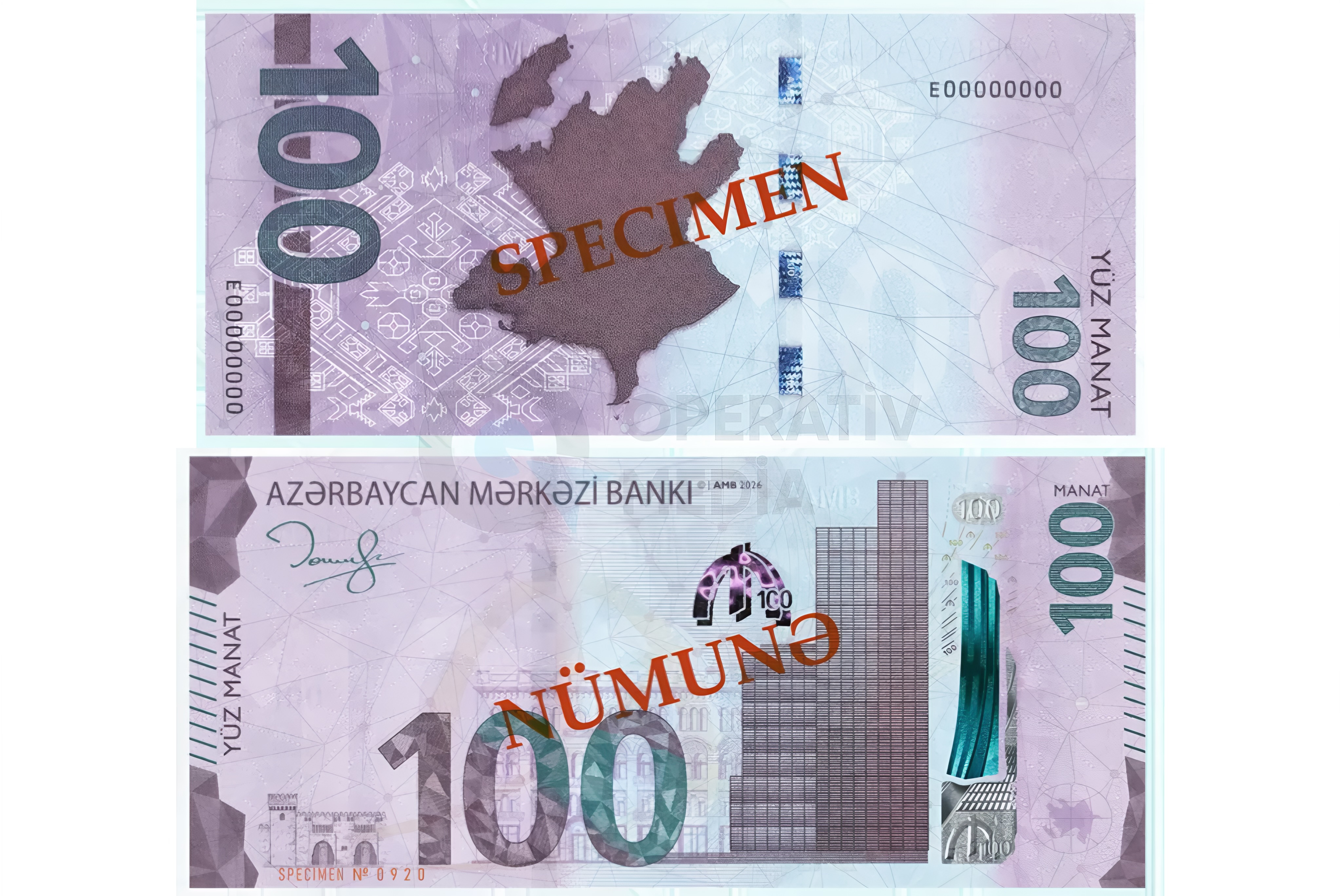 Gələn ay yeni 100 manatlıq əskinaslar tədavülə buraxılacaq - FOTO