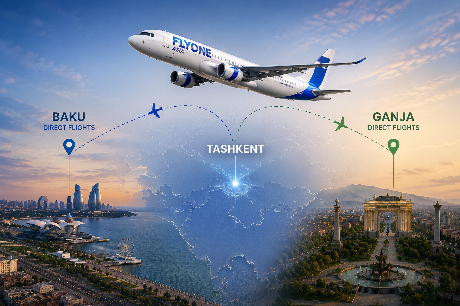 “FLYONE Asia” Bakı və Gəncə hava limanlarına müntəzəm uçuşlara başlayıb