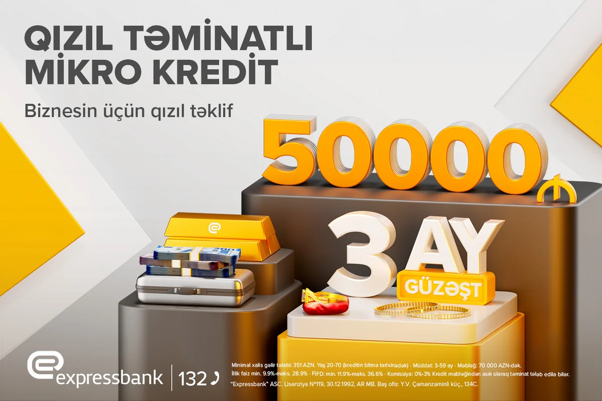"Expressbank"dan sahibkarlar üçün yeni təklif – Qızıl təminatlı mikro kredit