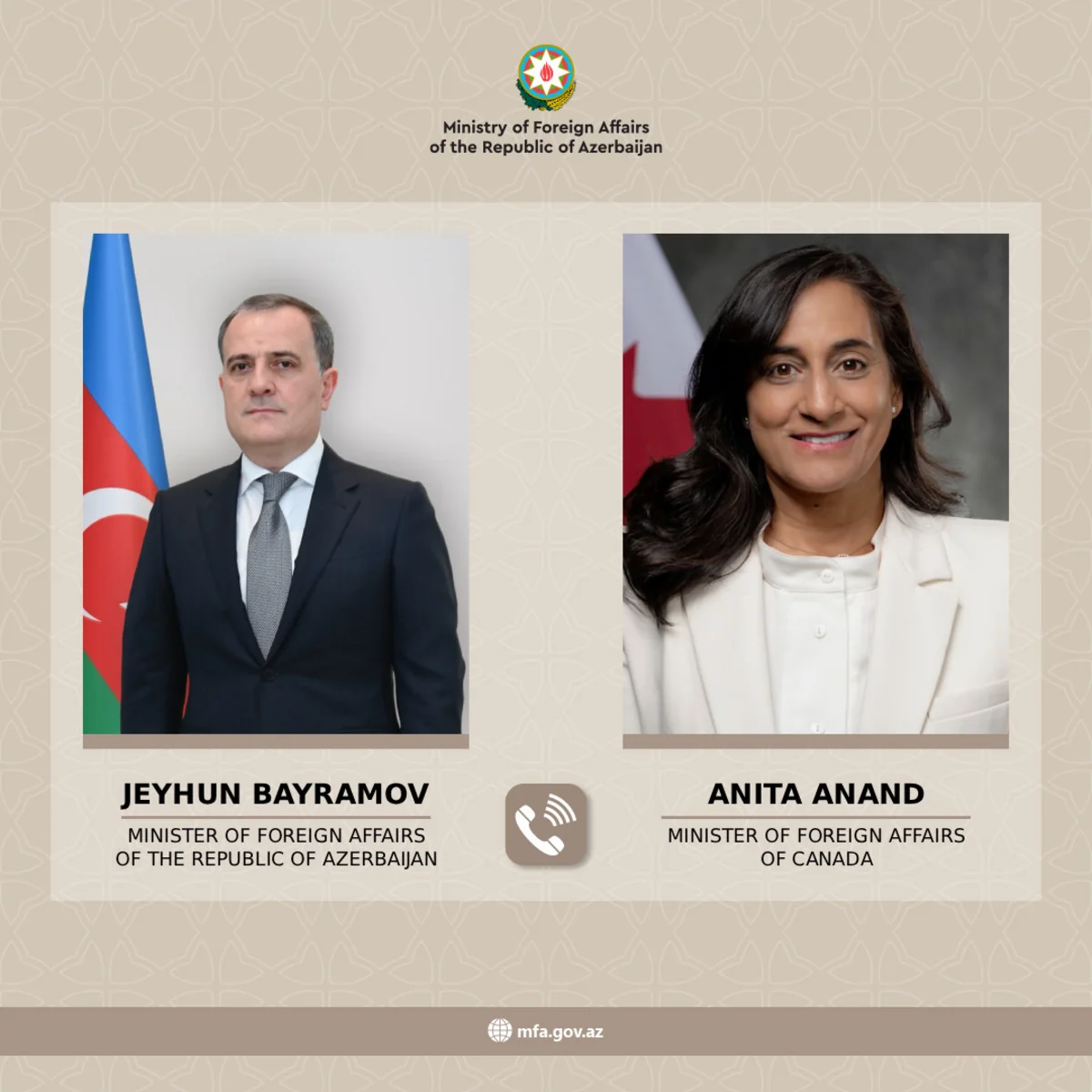 Kanada və Azərbaycan XİN başçıları əməkdaşlıq perspektivlərini müzakirə ediblər - YENİLƏNİB