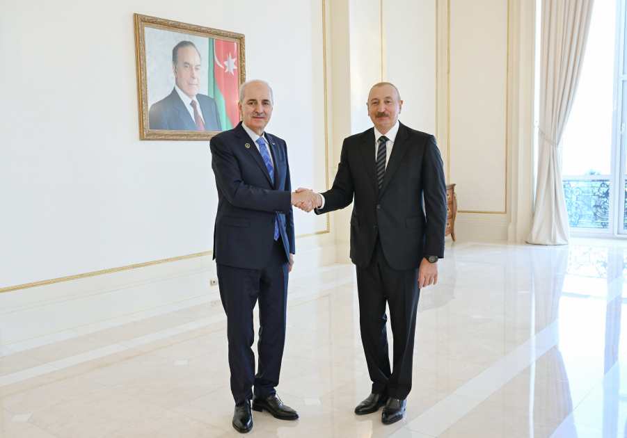 İlham Əliyev Türkiyə Böyük Millət Məclisi sədrinin rəhbərlik etdiyi nümayəndə heyətini qəbul edib