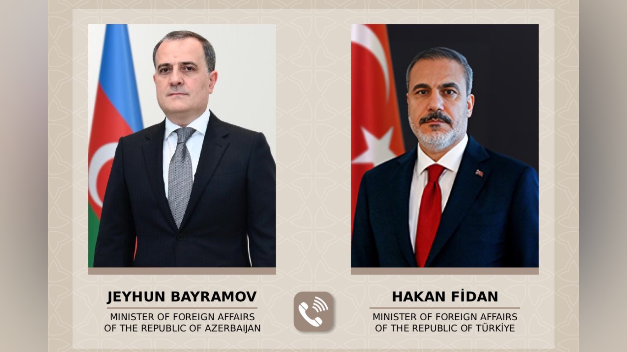 Ceyhun Bayramov ilə Hakan Fidan arasında telefon danışığı olub