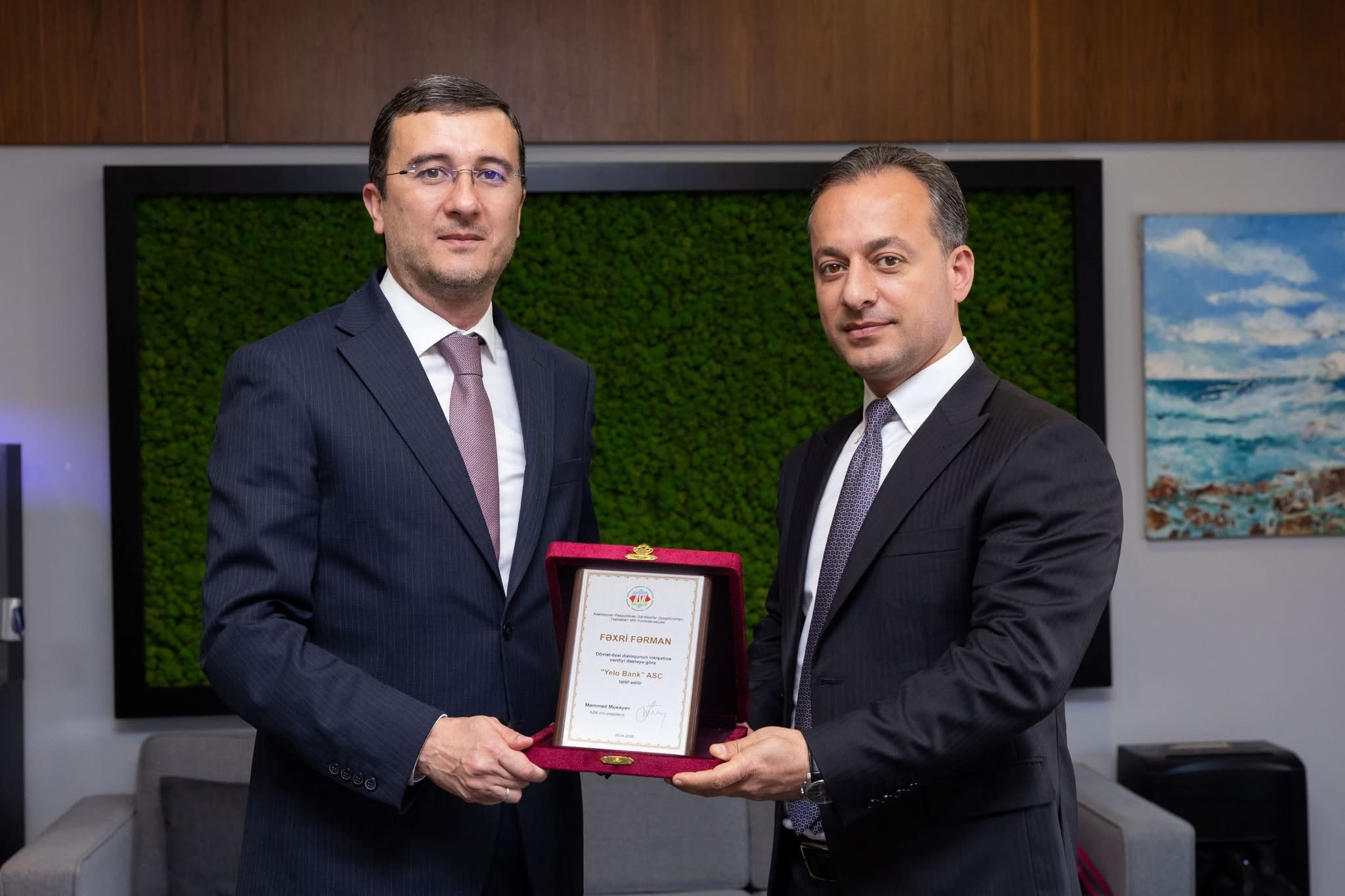 Yelo Bank ASK tərəfindən "Fəxri Fərman"la təltif edilib