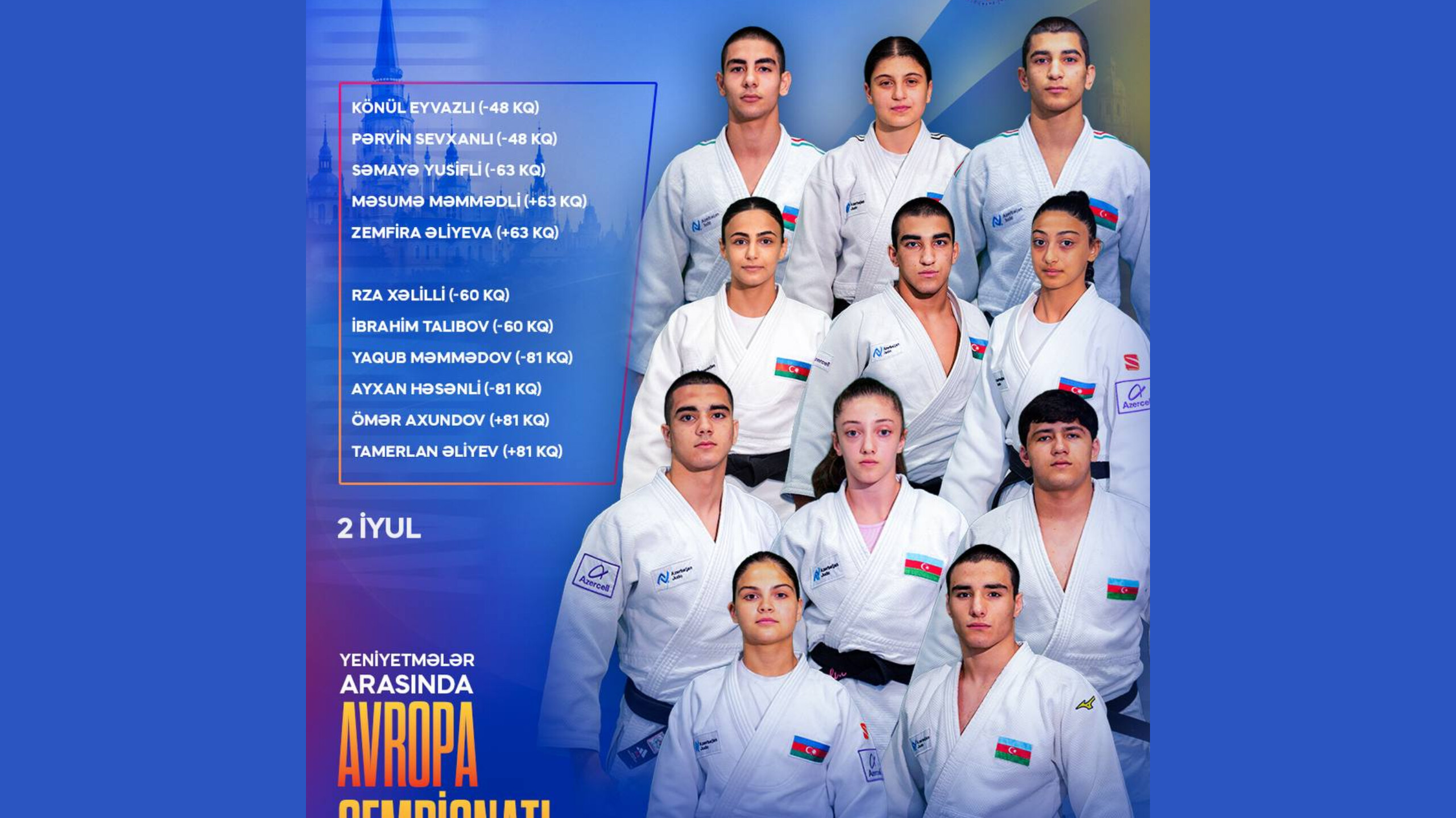 Yeniyetmə cüdoçuların Avropa çempionatında qarışıq komanda yarışlarına start verilir