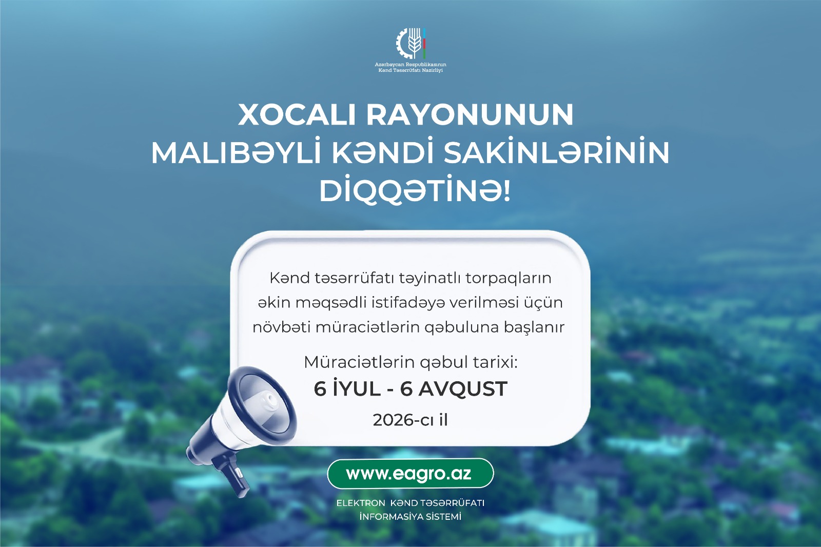 Xocalıda torpaqların əkin məqsədli istifadəyə verilməsi üçün müraciətlərin qəbuluna başlanır