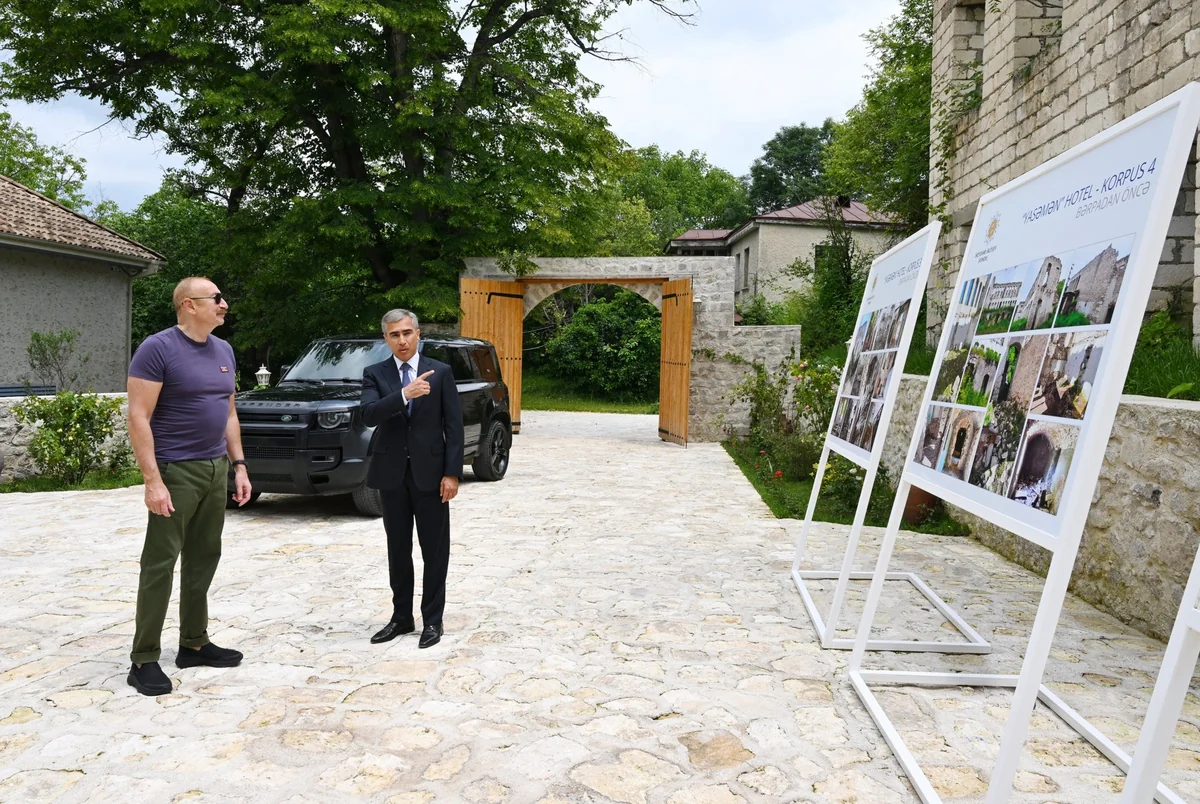 İlham Əliyev Şuşada "Yasəmən" hotelinin yeni korpusları ilə tanış olub