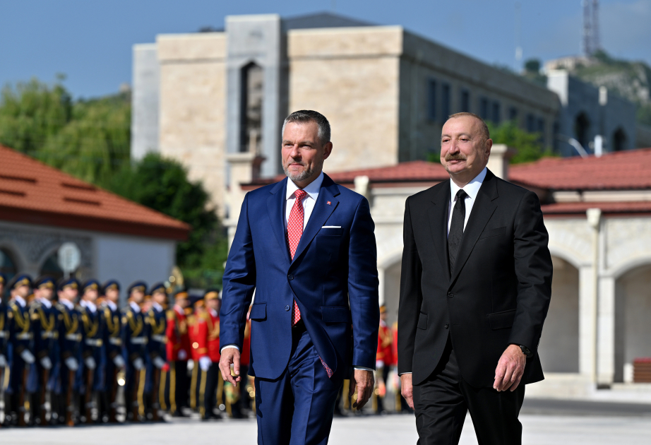 Slovakiya Prezidenti Peter Pelleqrininin Şuşada rəsmi qarşılanma mərasimi olub