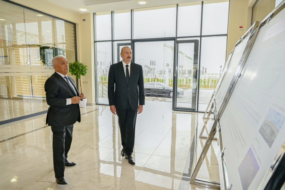 İlham Əliyev "Yeni Səngəçal" yarımstansiyasının açılışında iştirak edib