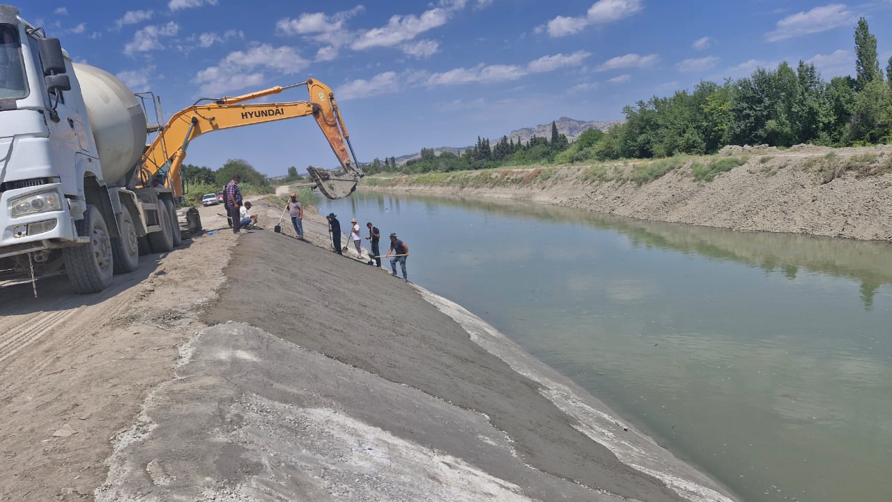 Şirvan kanalındakı bənd bərpa edilib