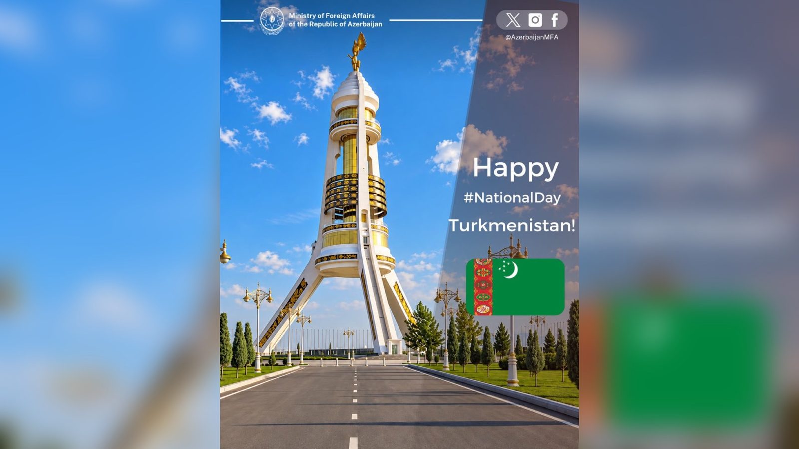 Azərbaycan XİN Türkmənistanı Milli Günü münasibətilə təbrik edib
