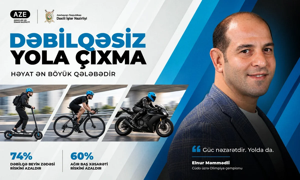 "Dəbilqəsiz yola çıxma - həyat ən böyük qələbədir" maarifləndirmə kampaniyasına start verilib