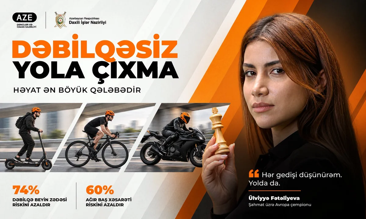 "Dəbilqəsiz yola çıxma - həyat ən böyük qələbədir" maarifləndirmə kampaniyasına start verilib