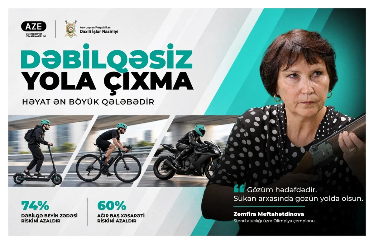 "Dəbilqəsiz yola çıxma - həyat ən böyük qələbədir" maarifləndirmə kampaniyasına start verilib