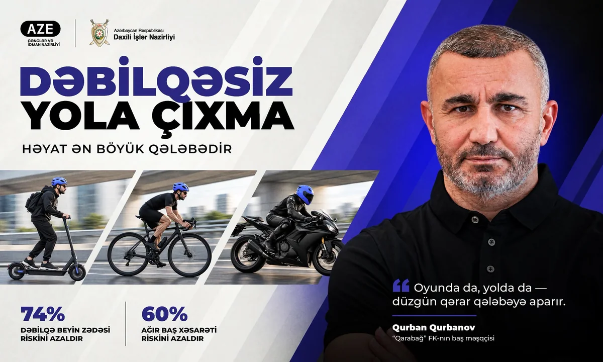 "Dəbilqəsiz yola çıxma - həyat ən böyük qələbədir" maarifləndirmə kampaniyasına start verilib
