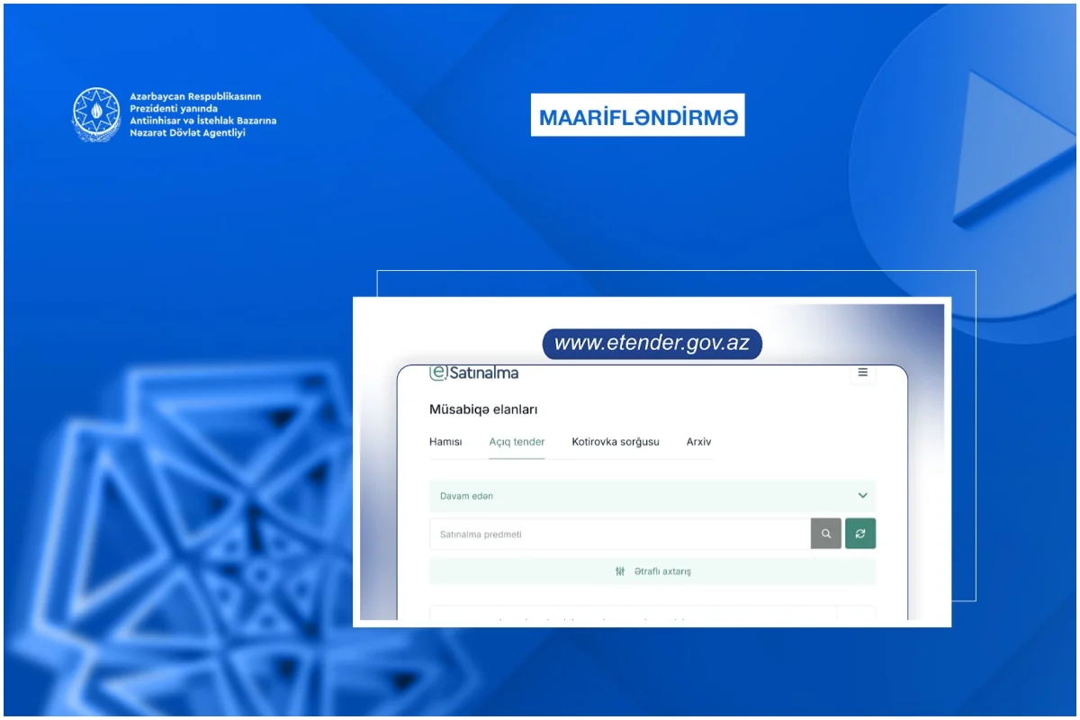 Dövlət satınalmalarının vahid internet portalında süni intellekt əsaslı yeni funksiya tətbiq edilib