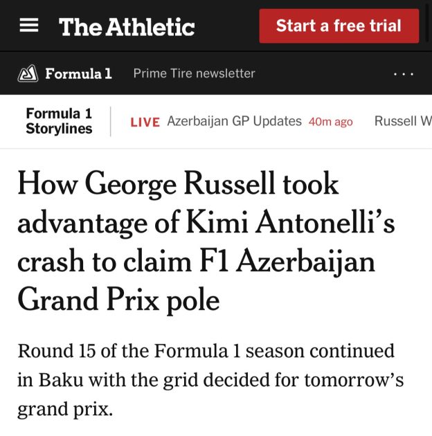 Dünya mediası Formula 1 Azərbaycan Qran-Prisinin dramatik finişini geniş işıqlandırıb