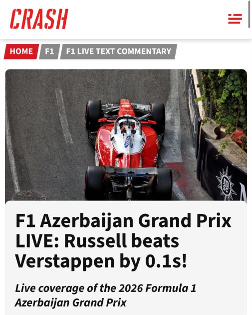Dünya mediası Formula 1 Azərbaycan Qran-Prisinin dramatik finişini geniş işıqlandırıb