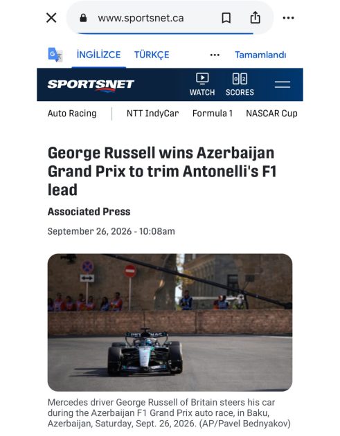 Dünya mediası Formula 1 Azərbaycan Qran-Prisinin dramatik finişini geniş işıqlandırıb