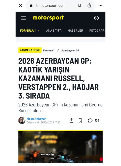 Dünya mediası Formula 1 Azərbaycan Qran-Prisinin dramatik finişini geniş işıqlandırıb
