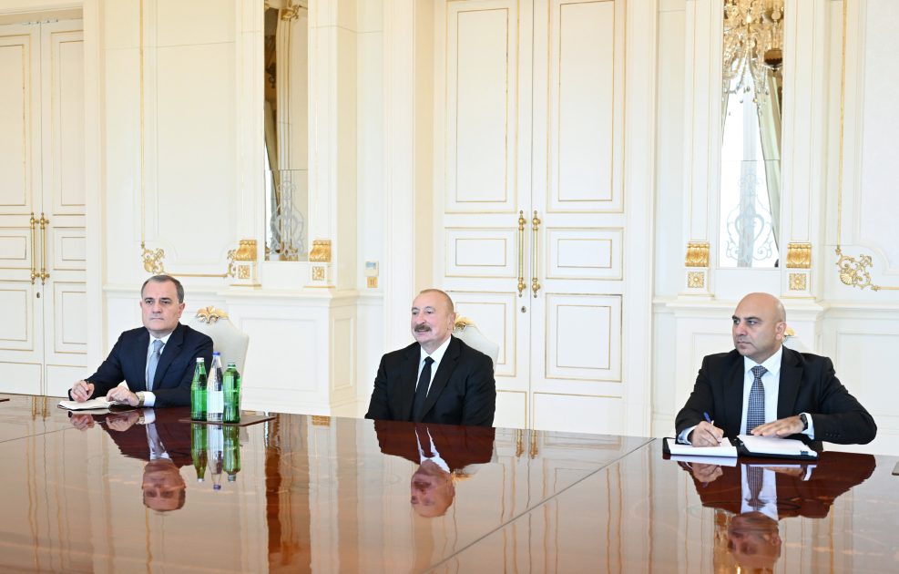 Ilham Aliyev receives Turkish FM