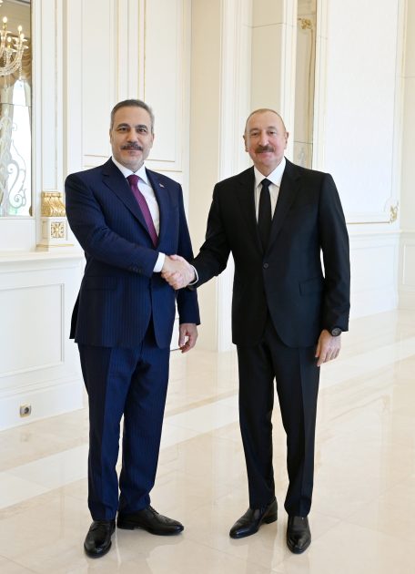 Ilham Aliyev receives Turkish FM