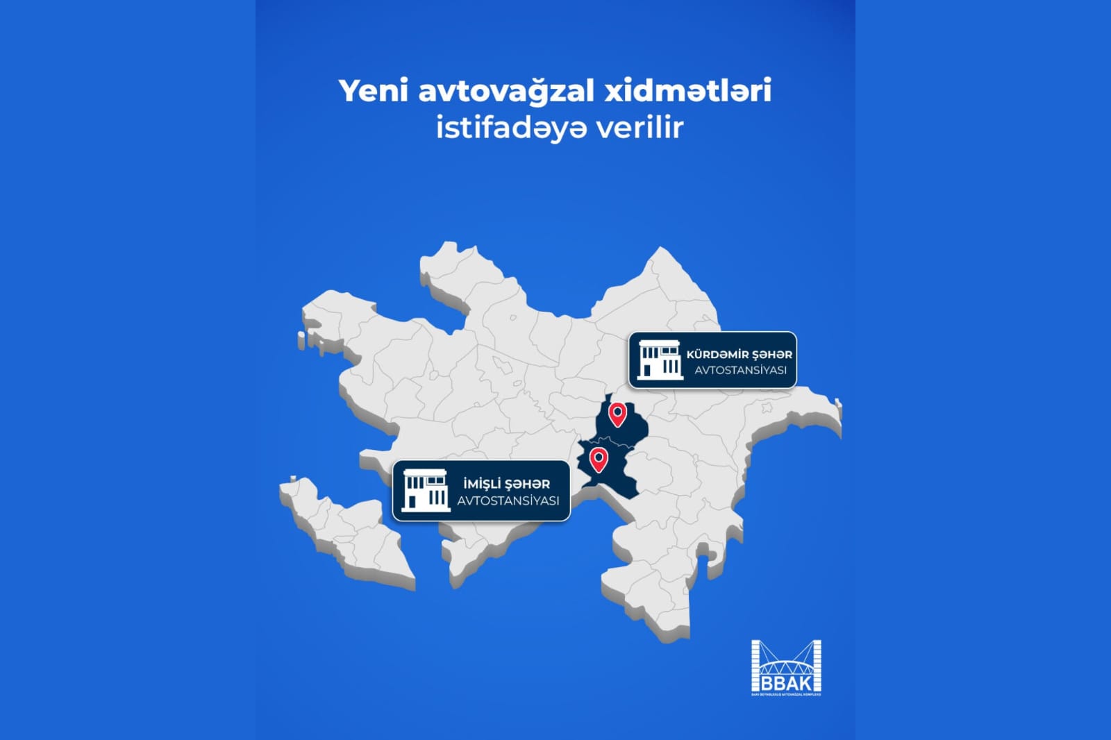 Kürdəmir və İmişlidə yeni avtovağzal açılacaq
