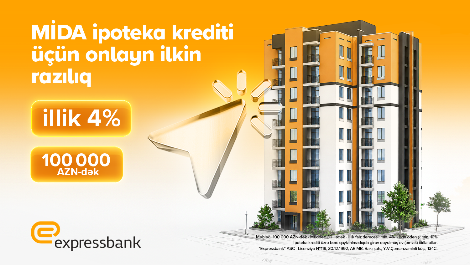 MİDA güzəştli ipoteka krediti - Expressbankda