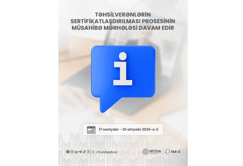 MÜTDA: Bu günə qədər 7 minə yaxın müəllimin müsahibəsi yekunlaşıb