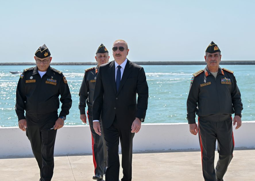 President Ilham Aliyev visits Naval Forces
