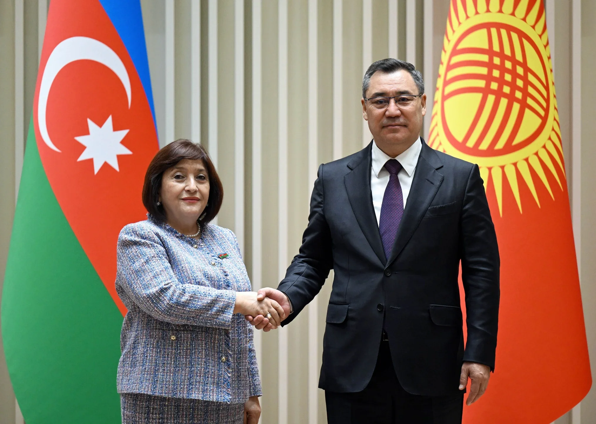 Sadır Japarov Sahibə Qafarovanı qəbul edib
