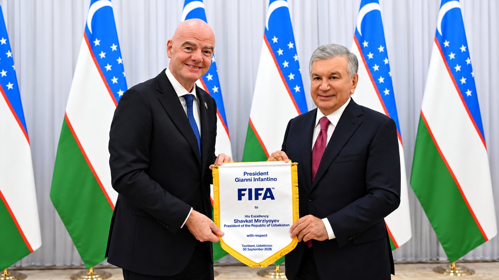 Şavkat Mirziyoyev FIFA prezidenti ilə Azərbaycan və Özbəkistanda keçiriləcək dünya çempionatını müzakirə edib