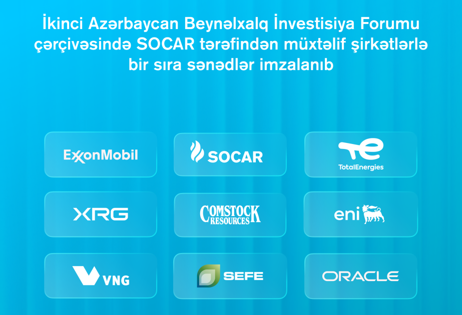 SOCAR İkinci Azərbaycan Beynəlxalq İnvestisiya Forumu çərçivəsində müxtəlif şirkətlərlə sənədlər imzalayıb