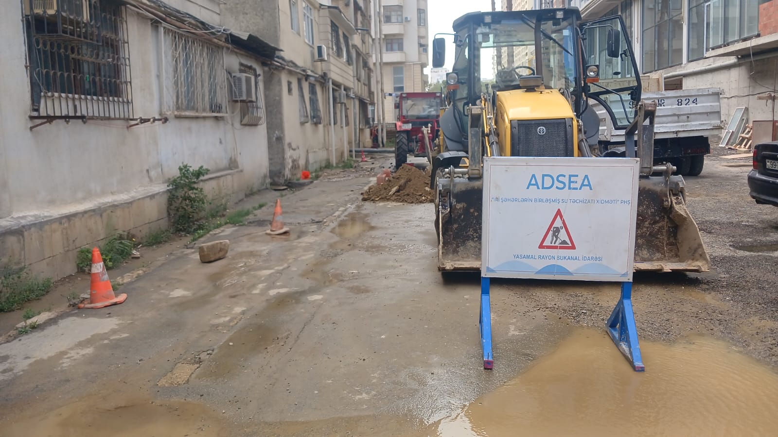 Yasamalda içməli su xəttində qəza baş verib